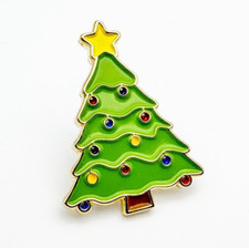 CHRISTMAS TREE ENAMEL PIN BADGE | XMAS HOLIDAYS FESTIVE | SECRET SANTA GIFT IDEA