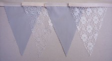 Vintage Fabric Bunting SILVER