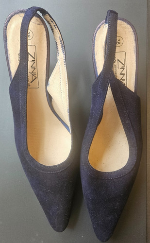 Suede leather slingback - slingback, kitten