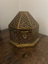 Vintage Persian Hand-Painted Wooden Jewelry / Trinket Box