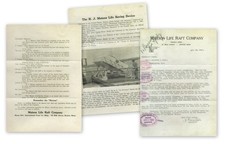 Titanic Memorabilia Matson Life Raft Company Letter promoting Life Saving Device