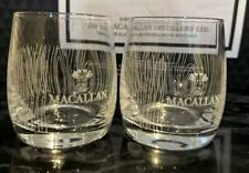 2 x RARE WOOD EFFECT MACALLAN SINGLE MALT WHISKY GLASSES 