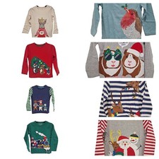Ex Boden Christmas Tops Boys Girls Long Sleeve 2-12 Years NEW