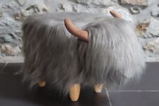 Animal Design Footstool Highland Cow Foot Rest Large Wooden Adult & Kids Stool