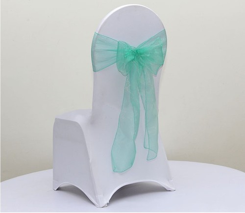 Blue organza chair sashes - blue,