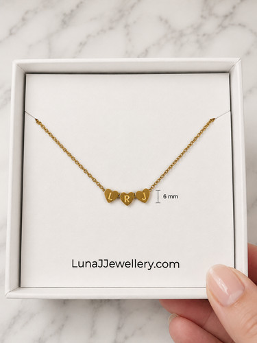 New gold plated heart initial - gold,