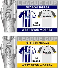 WEST BROM v DERBY  League Cup 1st 2025-26 Matchday Pin Badges