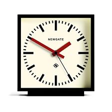 Newgate® Amp Mantel Clock Square Black Contrast Red Hands Station Dial