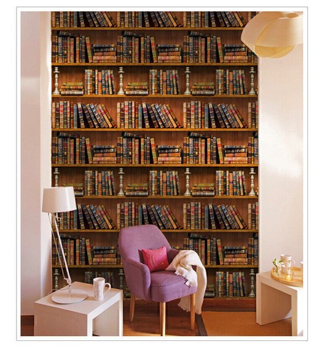 10m retro bookshelf - retro, wallpaper