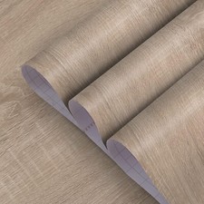TOTIO 31.5x315inch Large Size Woodgrain Wallpaper Grey Oak Grain Vinyl Wrap Matt