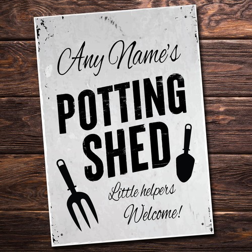 Personalised potting shed sign - personalised,