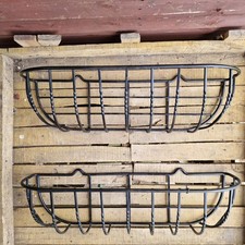 Reclaimed Decorative Hanging Haybasket Wall Planters With Twisted Wrought Iron