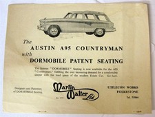 AUSTIN A95 Countryman Car Sales Sheet c1957 #1359/957 #A191/1057 Dormobile