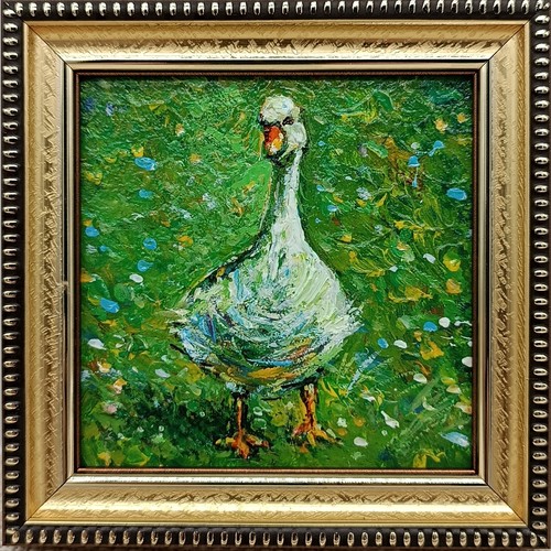 Original goose oil painting - goose,