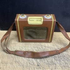 Vintage Transistor Radio 1957  Sky Leader Brown Eveready- Working