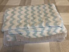 Dunelm Pale Blue White Grey Baby’s Cot Blanket 90 X 140 Cm 100% Cotton Stretch