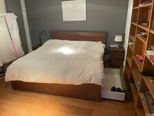 IKEA bed frame with storage drawer plus side tables