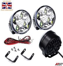 Pair 2x Universal Car Van Bus Front LED Lights 12V Spot Fog Halogen Round Lamps