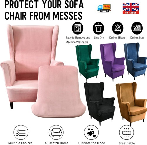 Wing chair cover stretch - chair,