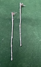 Bjørg Silver Long Solid Drop Earrings for Pierced Ears