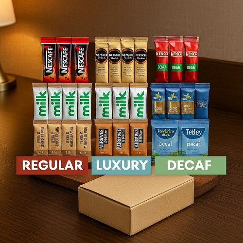 Tea coffee sugar sachets kit - coffee,
