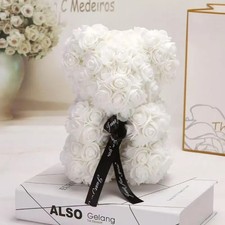 25cm artificial teddy - teddy, rose