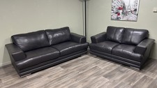 DARK BROWN LEATHER DFS SOFA 3&2 REAL  LEATHER