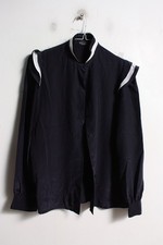 Vintage Jacques Vert 80's Blouse Shirt - Blue - Size 12 (G81)