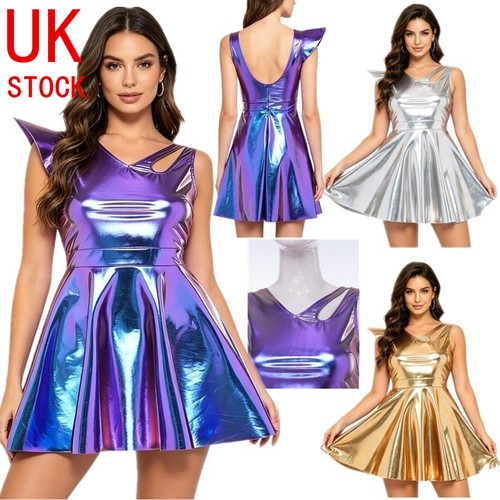 Women metallic shiny space - uk,