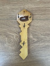 Vintage Key Shaped Key Wall Hanger Hook Key Holder Wooden