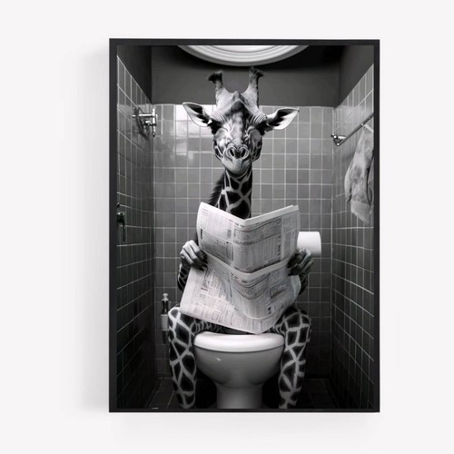 Funny bathroom giraffe - , on