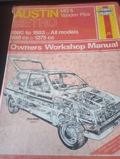 Haynes Manual Austin Metro MG & Vanden Plas 1980-1990 all models 998cc 1275cc