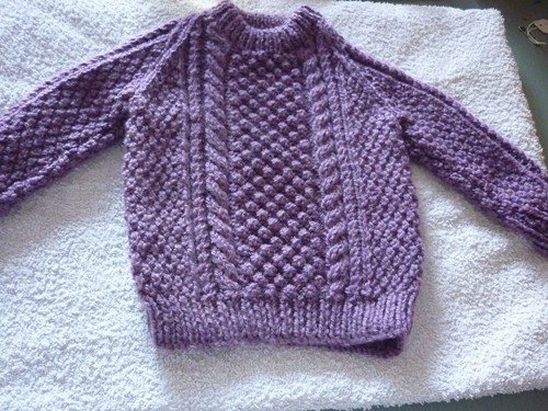 Hand knitted baby aran - knitted,