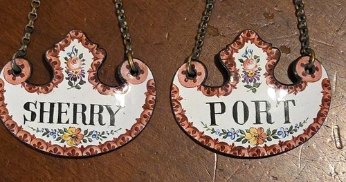 Sherry port enamel bottle - &,