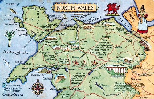 North wales map - wales,