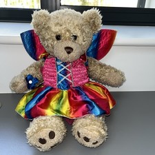 Build A Bear Outfit - Girls Dress Pink Rainbow with Detachable Fairy Wings 