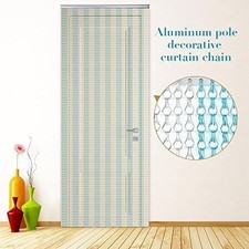 Himifuture 90 * 200cm Aluminium Chain Curtain Fly Door Chain Silver Metal Screen