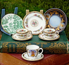 Minature Cup Saucer Plate Royal Worcester Christmas Coalport ming rose