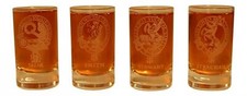 Glencairn Clan Crest Crystal Dram Tot Glass - Skene Smith Stewart Strachan