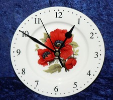 Poppy poppies wall clock