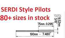 SERDI Style Carbide Valve Guide Pilot Pilots Top 9.52 mm (.375) Length 190mm