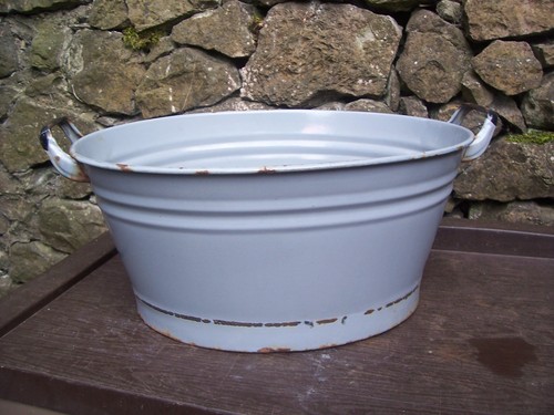 Vintage enamel grey rusty - enamel,