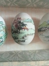Vintage Hand Painted Eggs 4 In