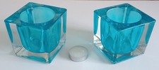 Turquoise Blue Glass Votive