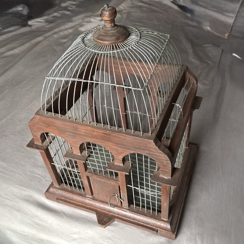 Wood metal bird cage home - metal,