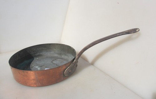 Huge antique copper frying - antique,