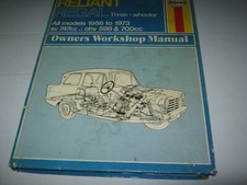 RELIANT REGAL MK3 MK4 MK5 MK6 3/25 3/30 21E 3-WHEEL CARS VAN HAYNES MANUAL 56-73