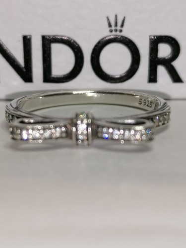 Pandora sparkling bow - sparkling, silver