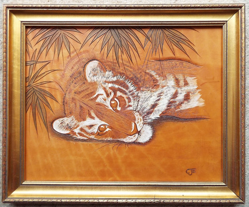 Tiger cub engraved - tiger,