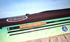 Vision Attack 9' 3pc graphite travel trout  fly rod #6 with tube 880